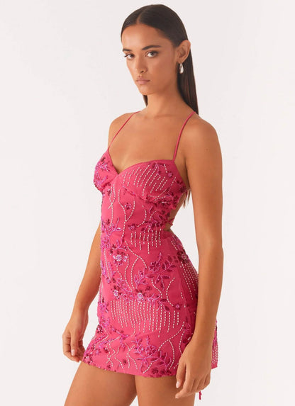 Velvet Rose Mini Dress